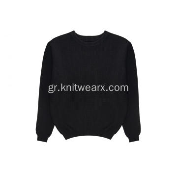 Ανδρικό πλεκτό καλώδιο βελονιά Crewneck μονόχρωμο πουλόβερ